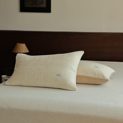 Couette Ownkoti unie, chaude et moelleuse - Beige - 2 taies d'oreiller - 48 cm x 74 cm - image 15