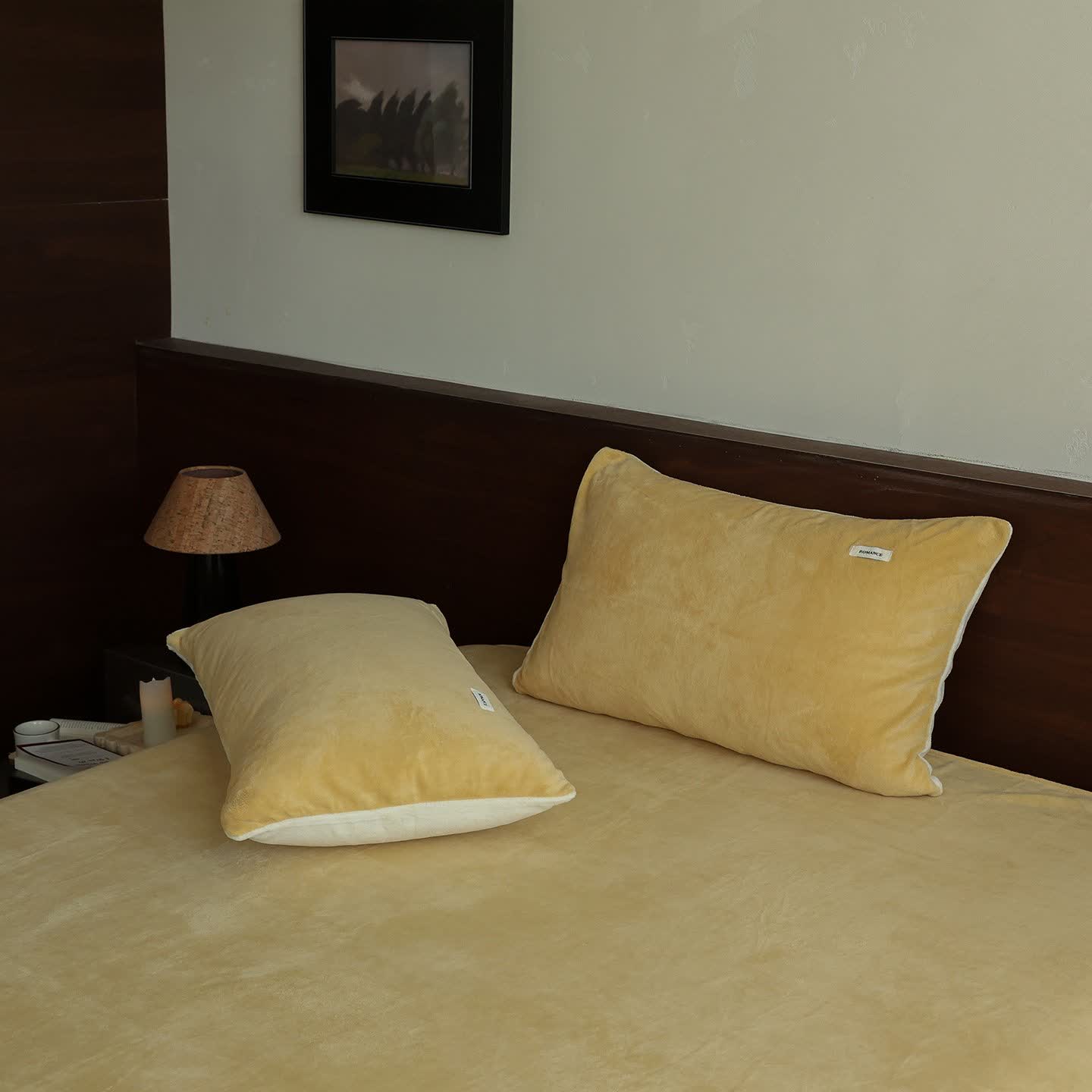 Couette Ownkoti unie, chaude et moelleuse - Jaune - 2 taies d'oreiller - 48 cm x 74 cm - image 19