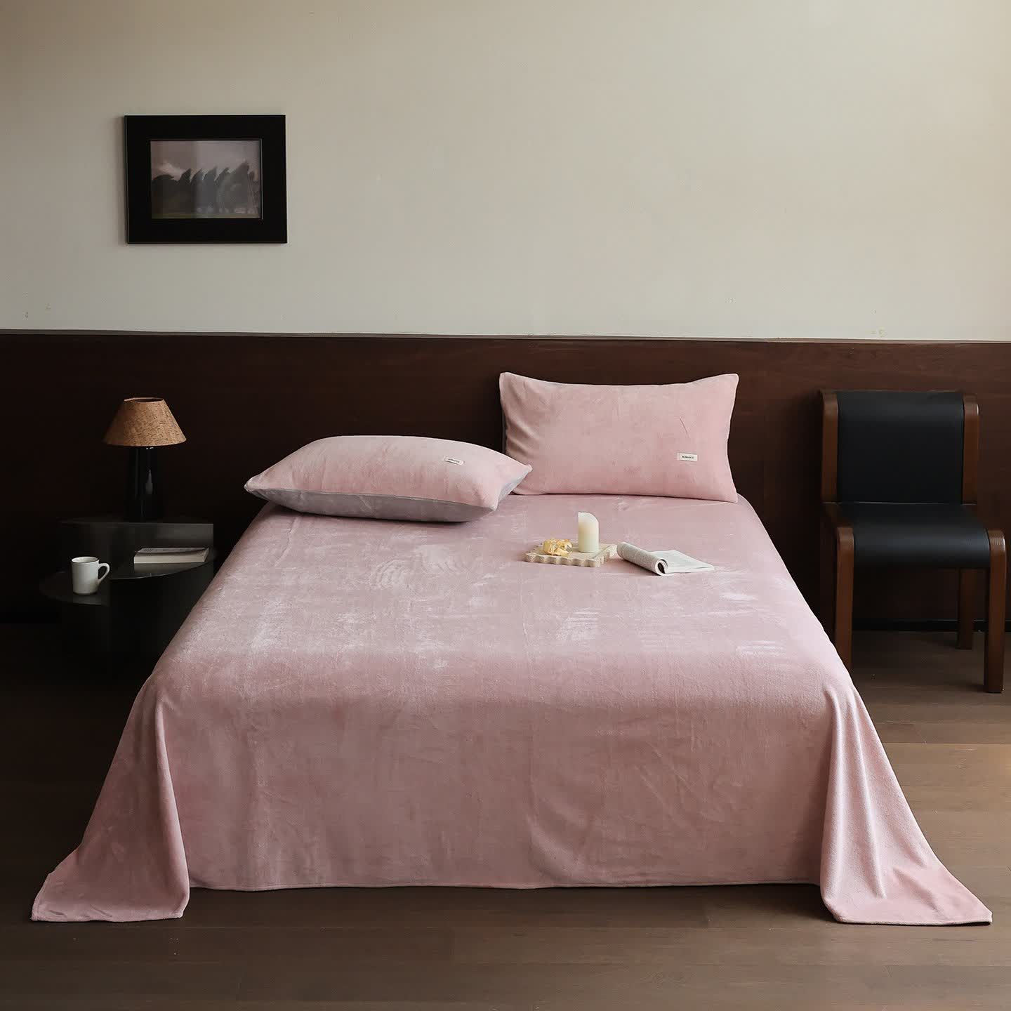 Couette Ownkoti unie, chaude et moelleuse - Rose - Couvre-lit avec 2 taies d'oreiller - 245 cm x 270 cm - image 16