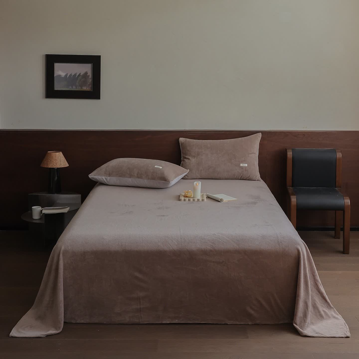 Couette Ownkoti unie, chaude et moelleuse - Café - Couvre-lit avec 2 taies d'oreiller - 245 cm x 270 cm - image 10