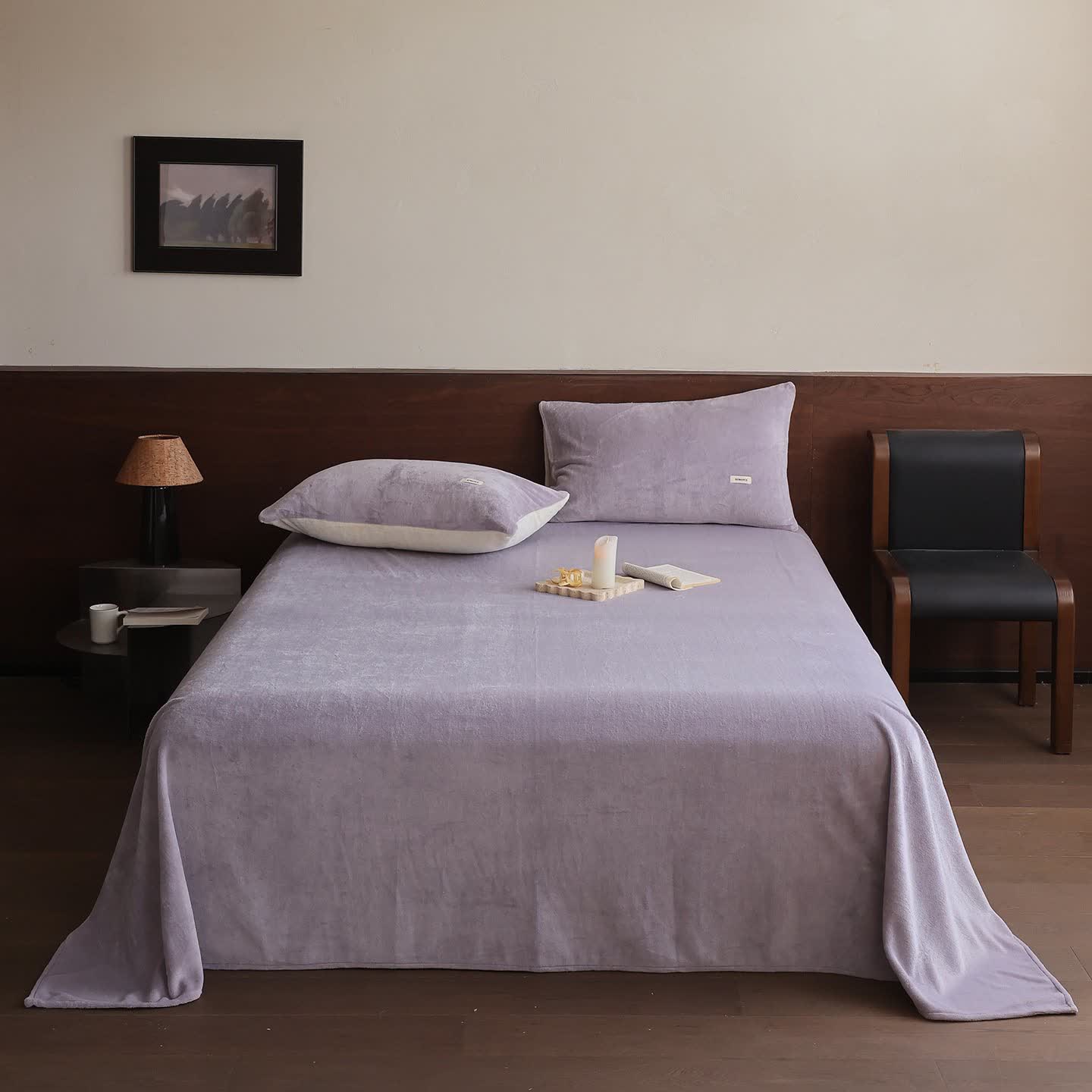 Couette Ownkoti unie, chaude et moelleuse - Violet clair - Couvre-lit avec 2 taies d'oreiller - 245 cm x 270 cm - image 23