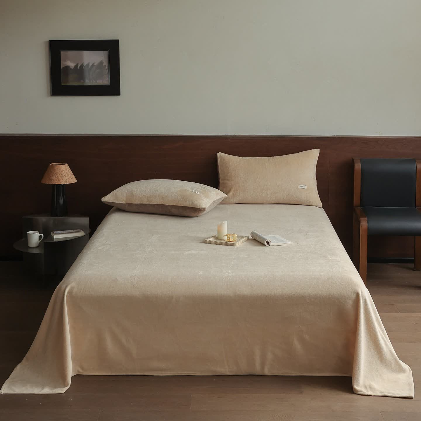 Couette Ownkoti unie, chaude et moelleuse - abricot - Couvre-lit avec 2 taies d'oreiller - 245 cm x 270 cm - image 25