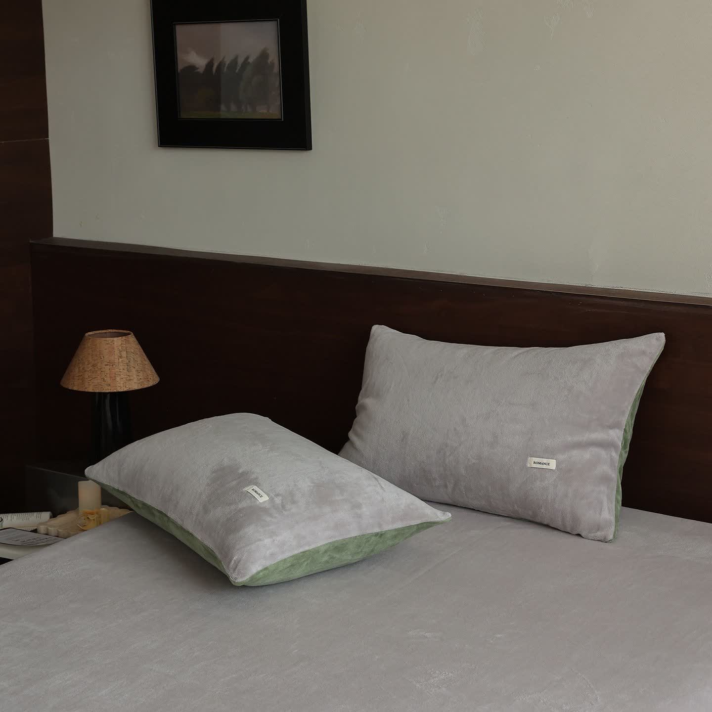 Couette Ownkoti unie, chaude et moelleuse - Gris - 2 taies d'oreiller - 48 cm x 74 cm - image 22