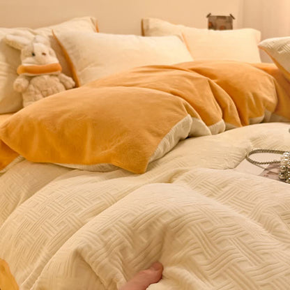 Parure de lit en peluche texturée à carreaux Ownkoti (4 pièces) - image 6