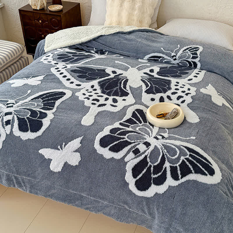 Ownkoti – Couverture en peluche avec motif papillon en relief dans un style nature - image 12