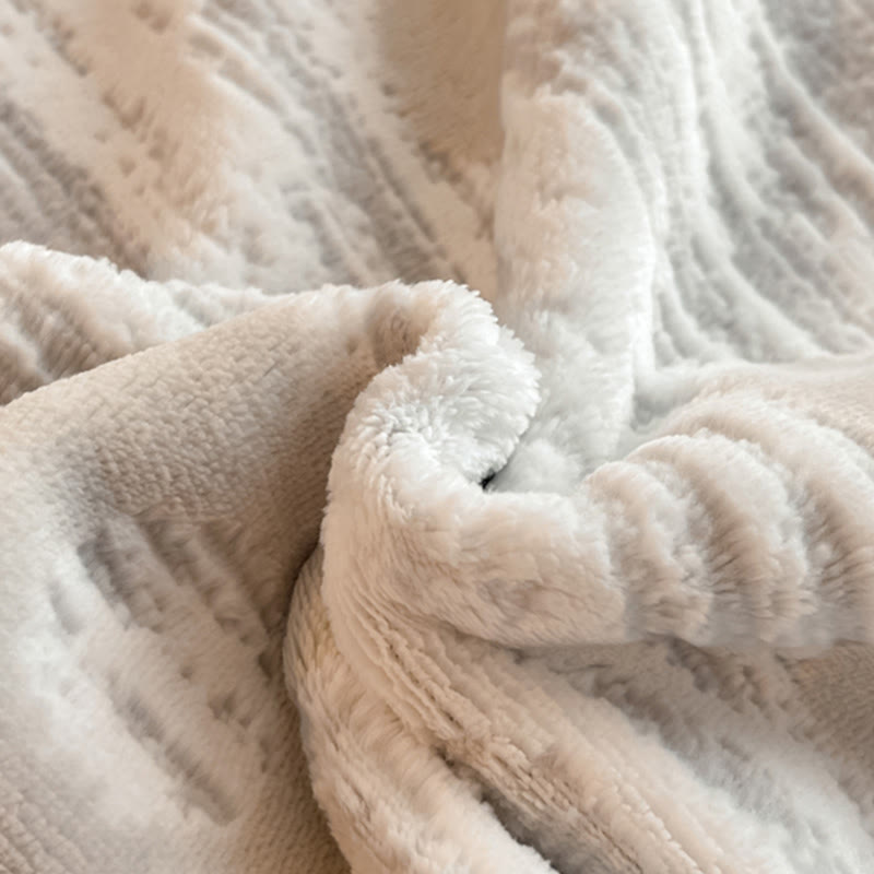 Parure de lit douillette et épaisse en polaire gaufrée (4 pièces) - image 7