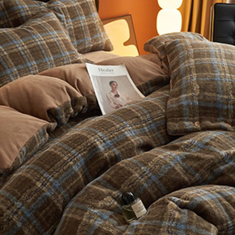 Parure de lit classique, à carreaux, confortable et épaisse (4 pièces) - image 40