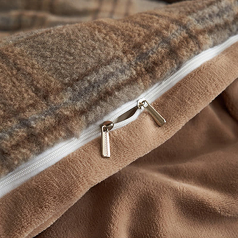 Parure de lit classique, à carreaux, confortable et épaisse (4 pièces) - image 21