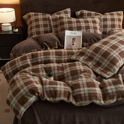 Parure de lit classique, à carreaux, confortable et épaisse (4 pièces) - image 23