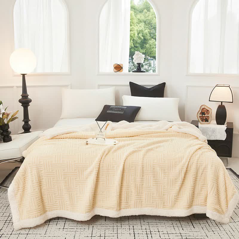 Couverture en peluche jacquard à carreaux - image 14