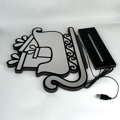 Tunnel lumineux 3D en forme de traîneau de Noël Ownkoti - image 4