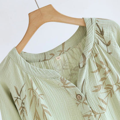 Chemise de nuit boutonnée Ownkoti en gaze de coton bambou - image 2