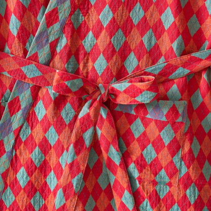 Ownkoti – Peignoir kimono classique en gaze de coton à motif losanges - image 5