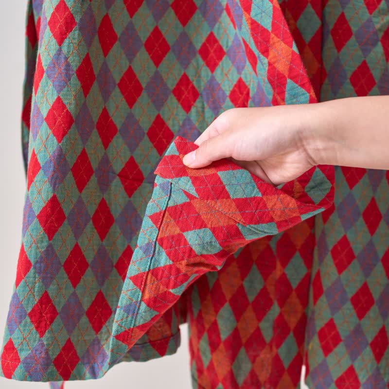 Ownkoti – Peignoir kimono classique en gaze de coton à motif losanges - image 16