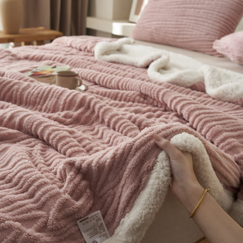 Ownkoti – Couverture Sherpa Jacquard à motif d'arbres - image 3