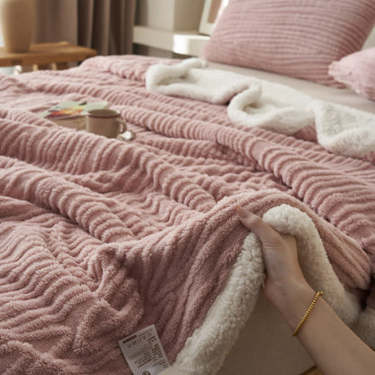 Ownkoti – Couverture Sherpa Jacquard à motif d'arbres - image 3