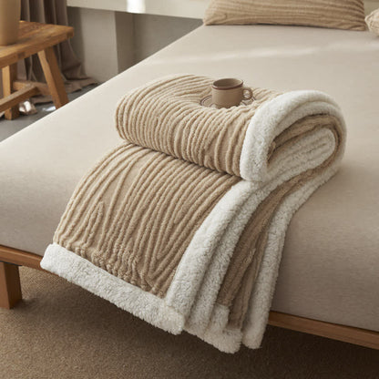 Ownkoti – Couverture Sherpa Jacquard à motif d'arbres - abricot - 200 cm x 230 cm - image 12