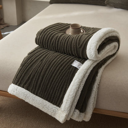 Ownkoti – Couverture Sherpa Jacquard à motif d'arbres - Noir - 200 cm x 230 cm - image 8