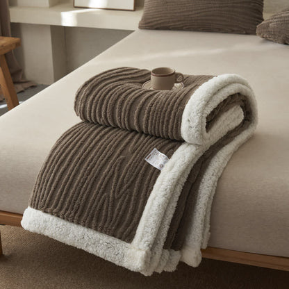 Ownkoti – Couverture Sherpa Jacquard à motif d'arbres - Brun - 200 cm x 230 cm - image 10