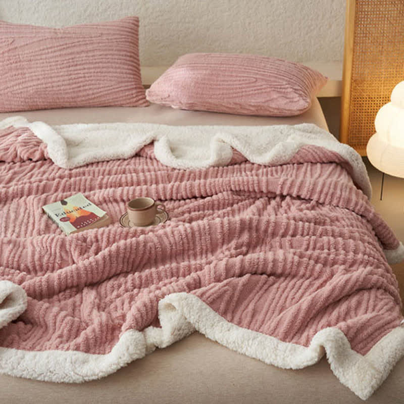 Ownkoti – Couverture Sherpa Jacquard à motif d'arbres - image 1