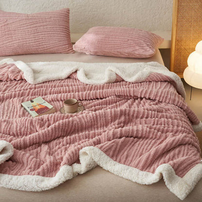 Ownkoti – Couverture Sherpa Jacquard à motif d'arbres - image 1