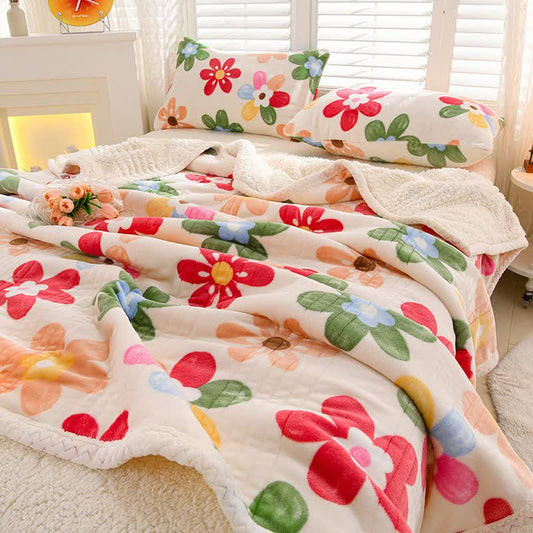 Couverture réversible Ownkoti avec motif floral coloré - 200 cm x 230 cm - image 0