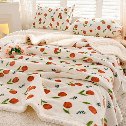 Couverture réversible Ownkoti « Tulip Sherpa » - 200 cm x 230 cm - image 0