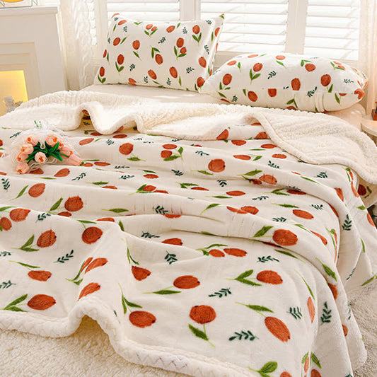 Couverture réversible Ownkoti « Tulip Sherpa » - 200 cm x 230 cm - image 0