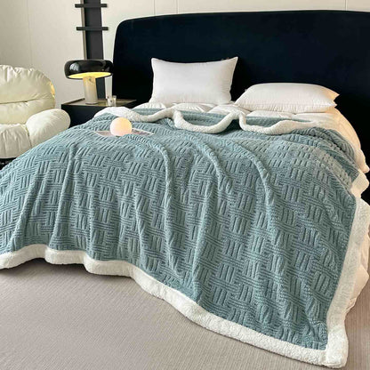 Couverture en peluche jacquard à carreaux - image 12