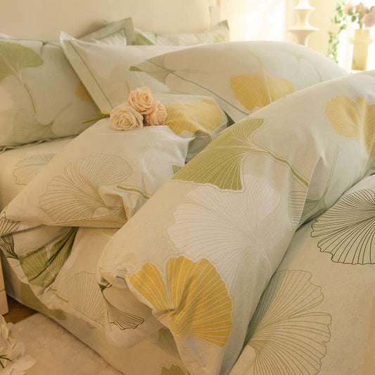 Parure de lit en coton Ownkoti Fresh Ginkgo (4 pièces) - 220 cm x 240 cm - image 0