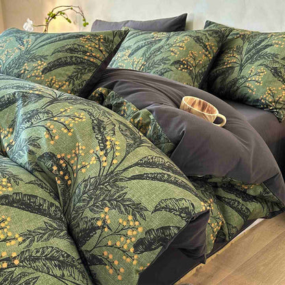 Parure de lit Ownkoti Botanical en coton brossé (4 pièces) - image 3