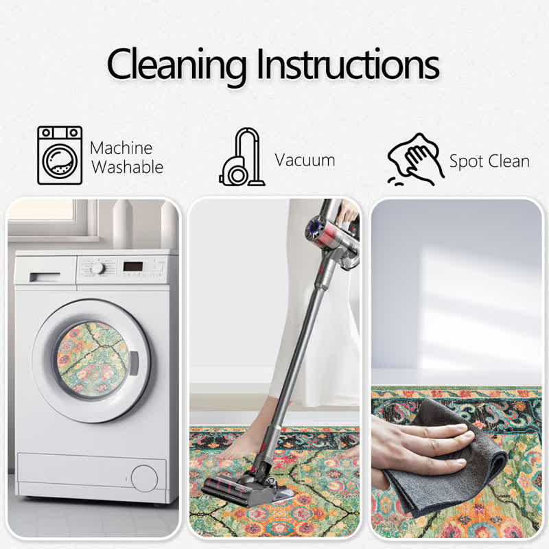 Tapis vert bohème vintage Ownkoti Lively - image 5