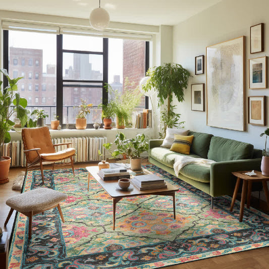 Tapis vert bohème vintage Ownkoti Lively - 153 cm x 244 cm - image 0