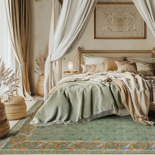 Tapis pliable Ownkoti Refresh à motif floral vert - 153 cm x 244 cm - image 0