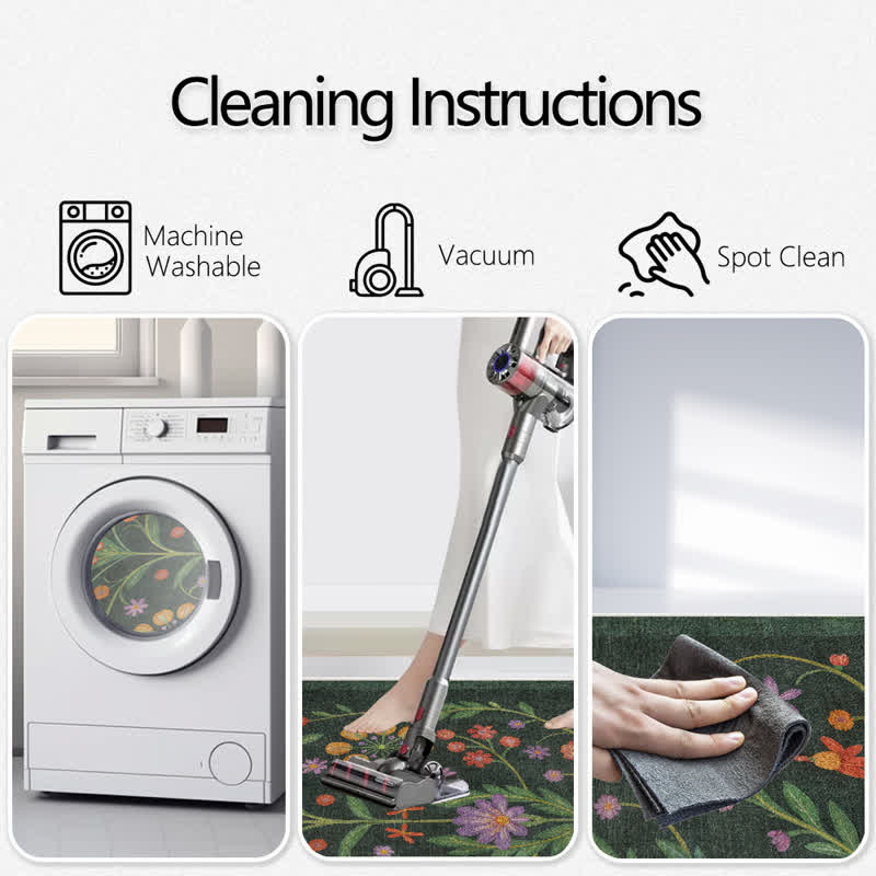 Tapis d'intérieur/extérieur Ownkoti rétro à motifs floraux vibrants - image 4