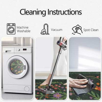 Tapis d'intérieur/extérieur Ownkoti rétro à motifs floraux vibrants - image 4