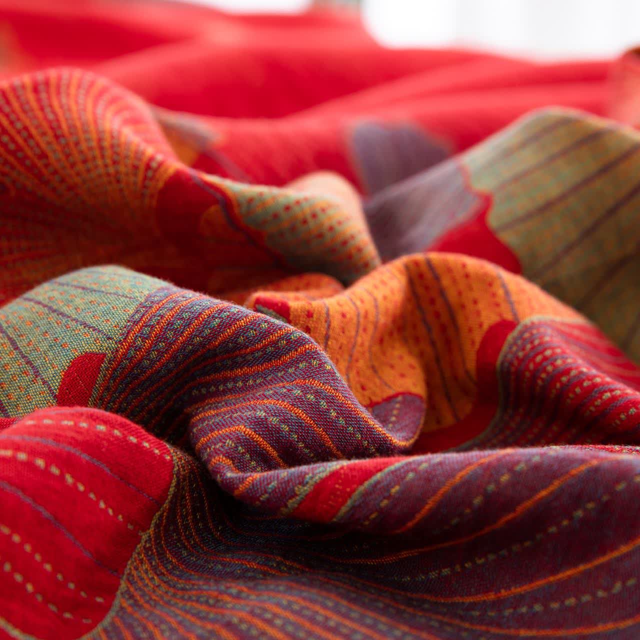 Linge de lit Ownkoti en gaze de pur coton avec un motif de feuille de ginkgo (ensemble de 4 pièces) - image 9