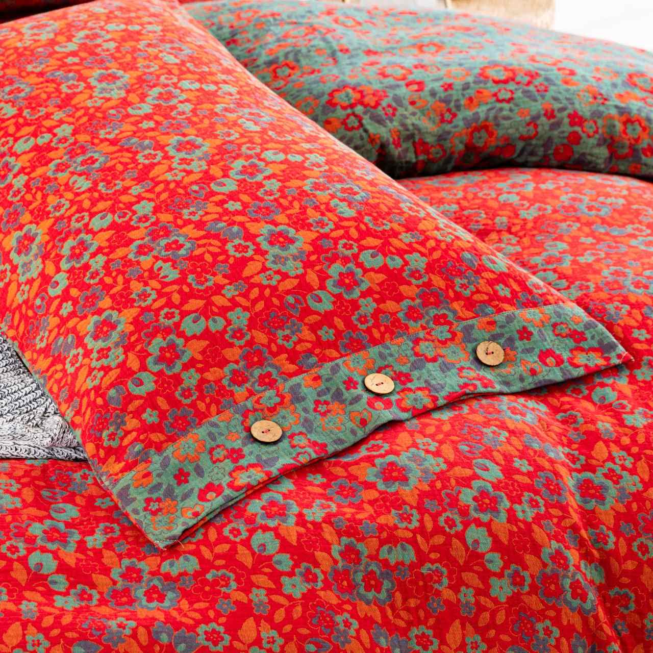 Linge de lit Ownkoti à motif floral en gaze de pur coton (ensemble de 4 pièces) - image 4