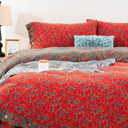 Linge de lit Ownkoti à motif floral en gaze de pur coton (ensemble de 4 pièces) - image 2