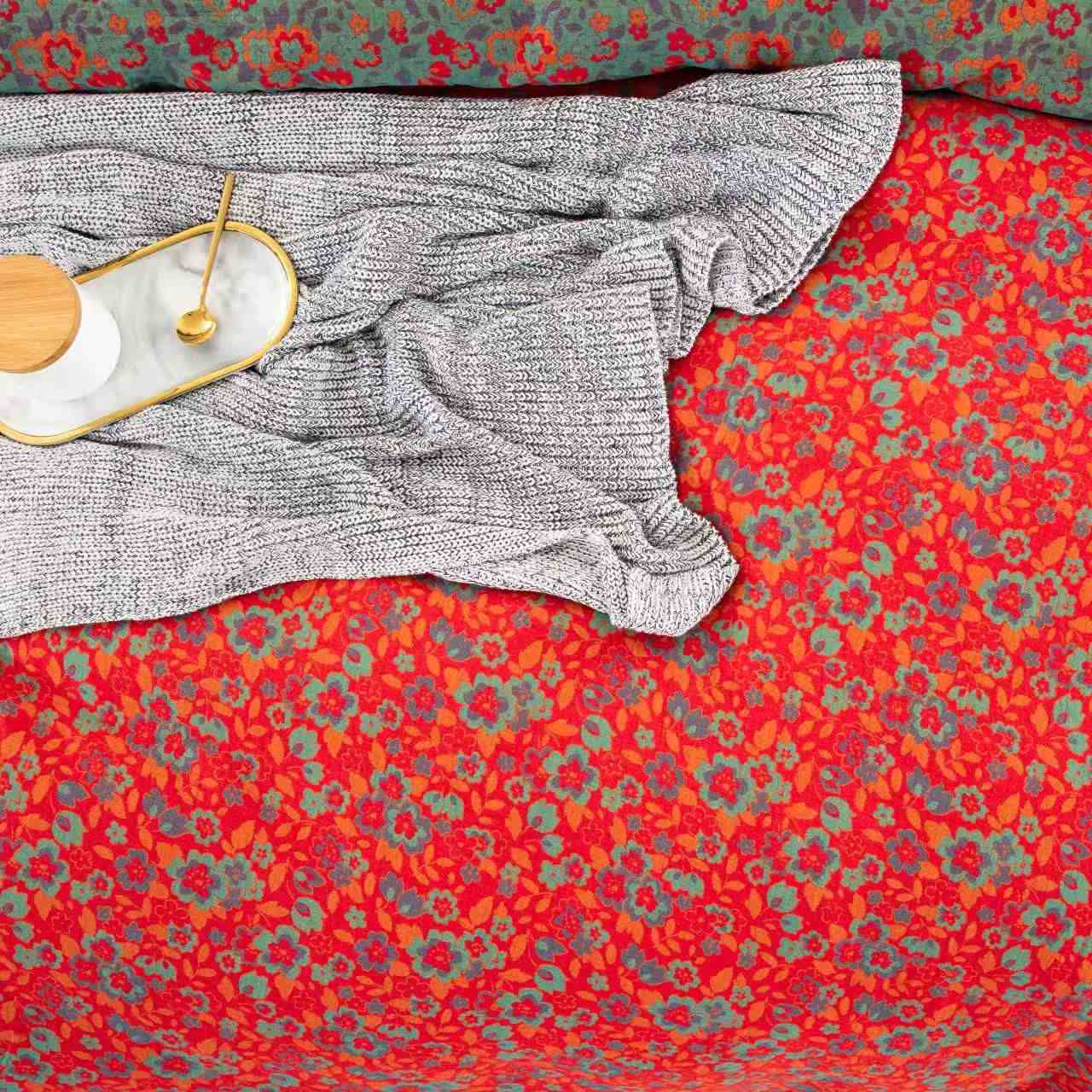 Linge de lit Ownkoti à motif floral en gaze de pur coton (ensemble de 4 pièces) - image 5