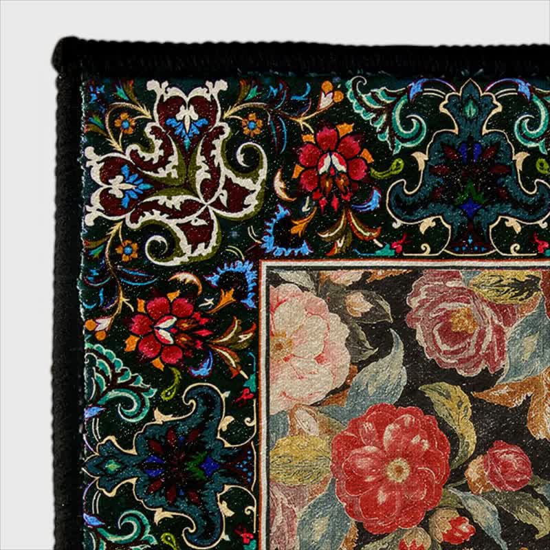 Tapis d'intérieur/extérieur Ownkoti à motif floral foncé - image 5