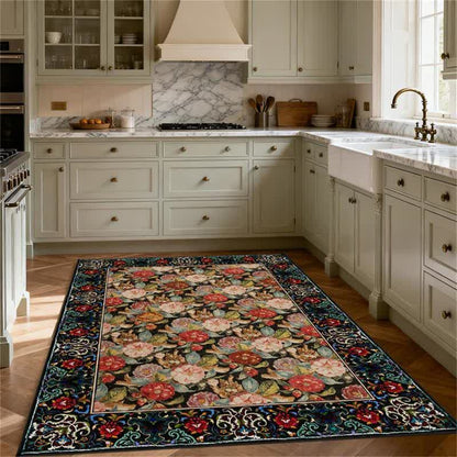 Tapis d'intérieur/extérieur Ownkoti à motif floral foncé - image 2