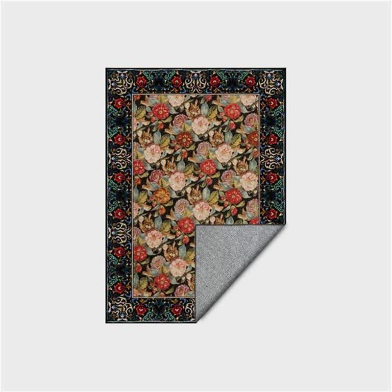Tapis d'intérieur/extérieur Ownkoti à motif floral foncé - image 4