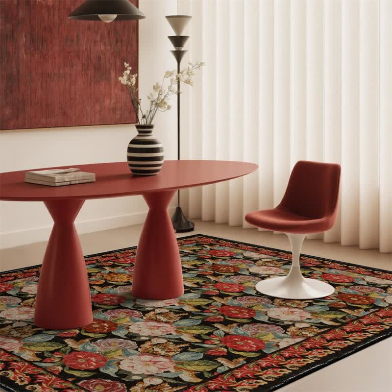 Tapis d'intérieur/extérieur Ownkoti à motif floral foncé - image 7