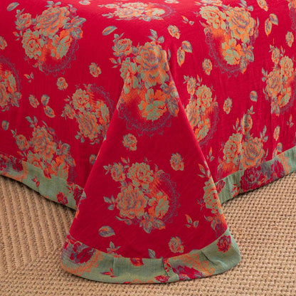 Ensemble de literie de luxe Ownkoti en gaze de pur coton à motif floral (ensemble de 4 pièces) - image 6