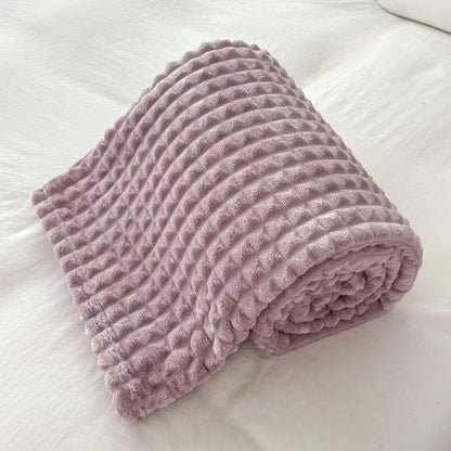 Couverture épaisse, chaude et moelleuse à carreaux - Violet - 200 cm x 230 cm - image 1