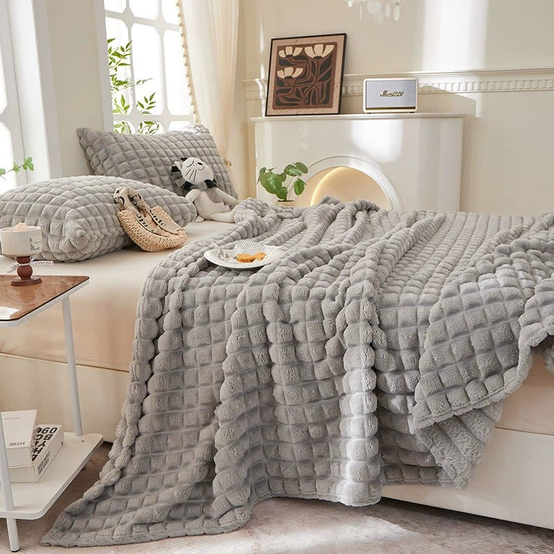 Couverture épaisse, chaude et moelleuse à carreaux - image 27