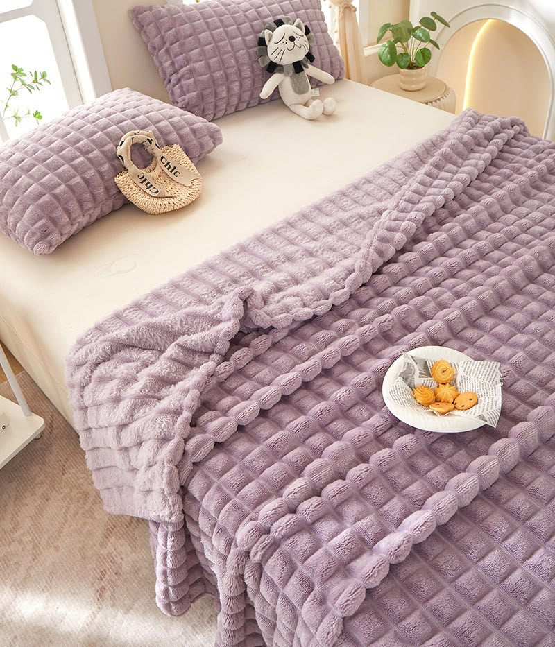 Couverture épaisse, chaude et moelleuse à carreaux - image 6