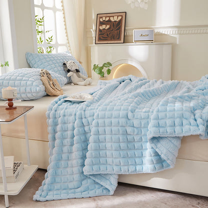 Couverture épaisse, chaude et moelleuse à carreaux - image 28