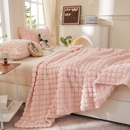 Couverture épaisse, chaude et moelleuse à carreaux - image 30